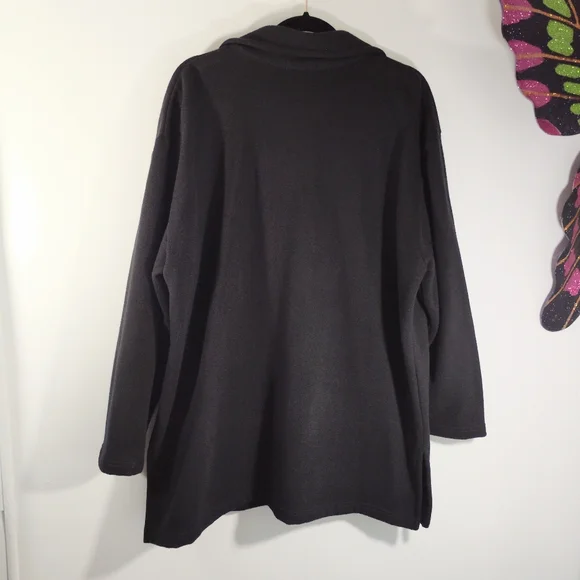 2X Jones New York Cozy Soft Jacket Long Coat Charcoal Gray Pockets Button Down - Picture 13 of 14